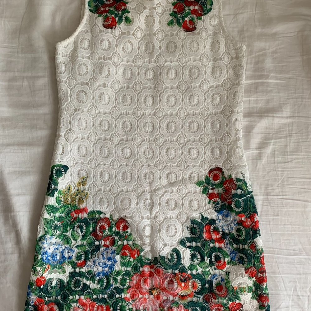 Lace Overlay Tank Dress, Size M